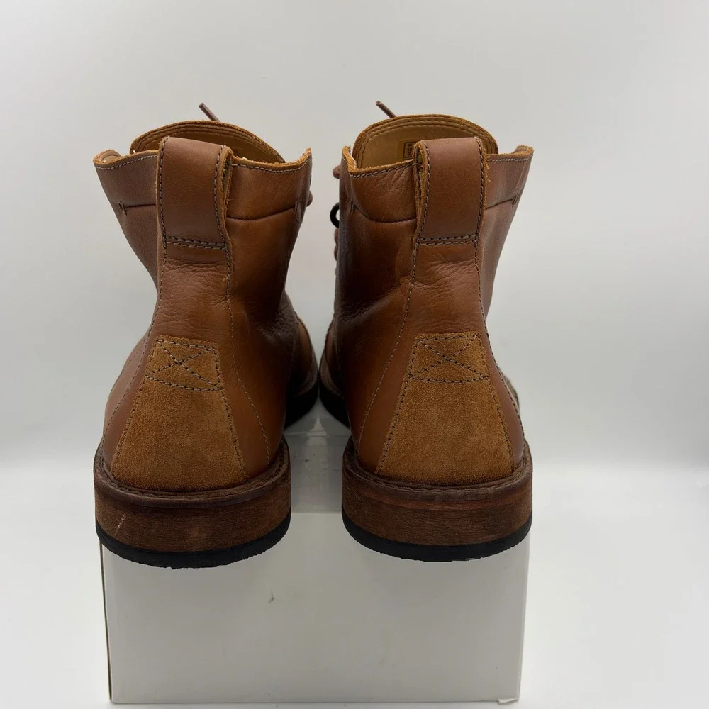 Clarks Trace Quest Tan Leather Cap Toe Lace Up Boots Mens 13 261448667120